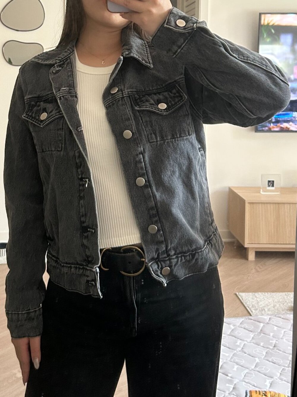 American Apparel Women's Black and Grey Jacket